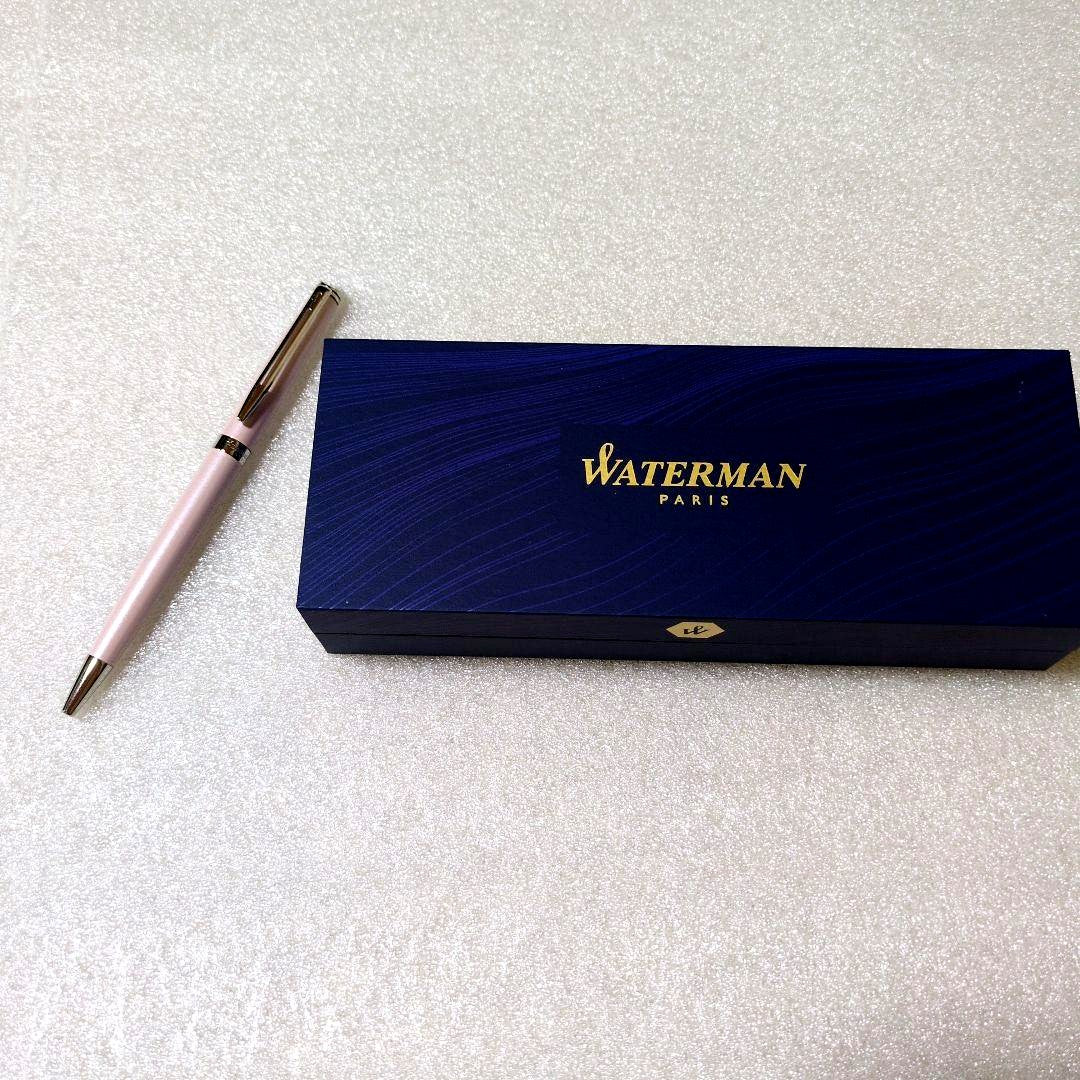 WATERMAN Pink Ballpoint Pen with glossy finish displayed alongside its dedicated box