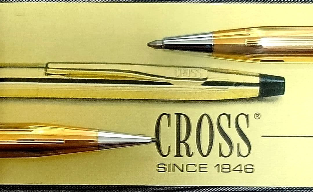 Vintage Cross Classic Century 14K gold plated twist ballpoint pen and mechanical pencil set
