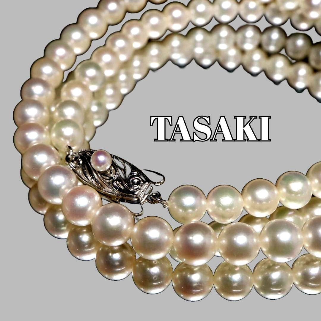 Tasaki Pearl Akoya genuine pearl necklace with 6.0-6.5mm pearls, 42cm length
