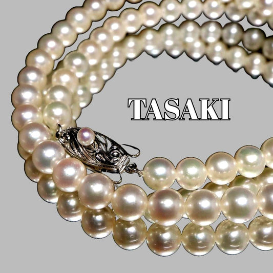 Tasaki Pearl Akoya genuine pearl necklace with 6.0-6.5mm pearls, 42cm length