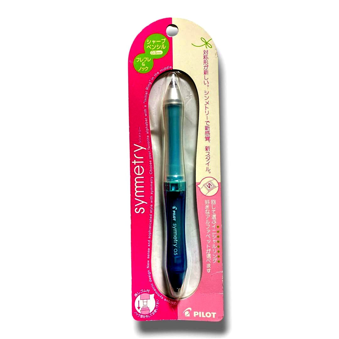 Pilot Symmetry Mechanical Pencil HSM-50R-AL in blue with silicon rubber grip and shake mechanism