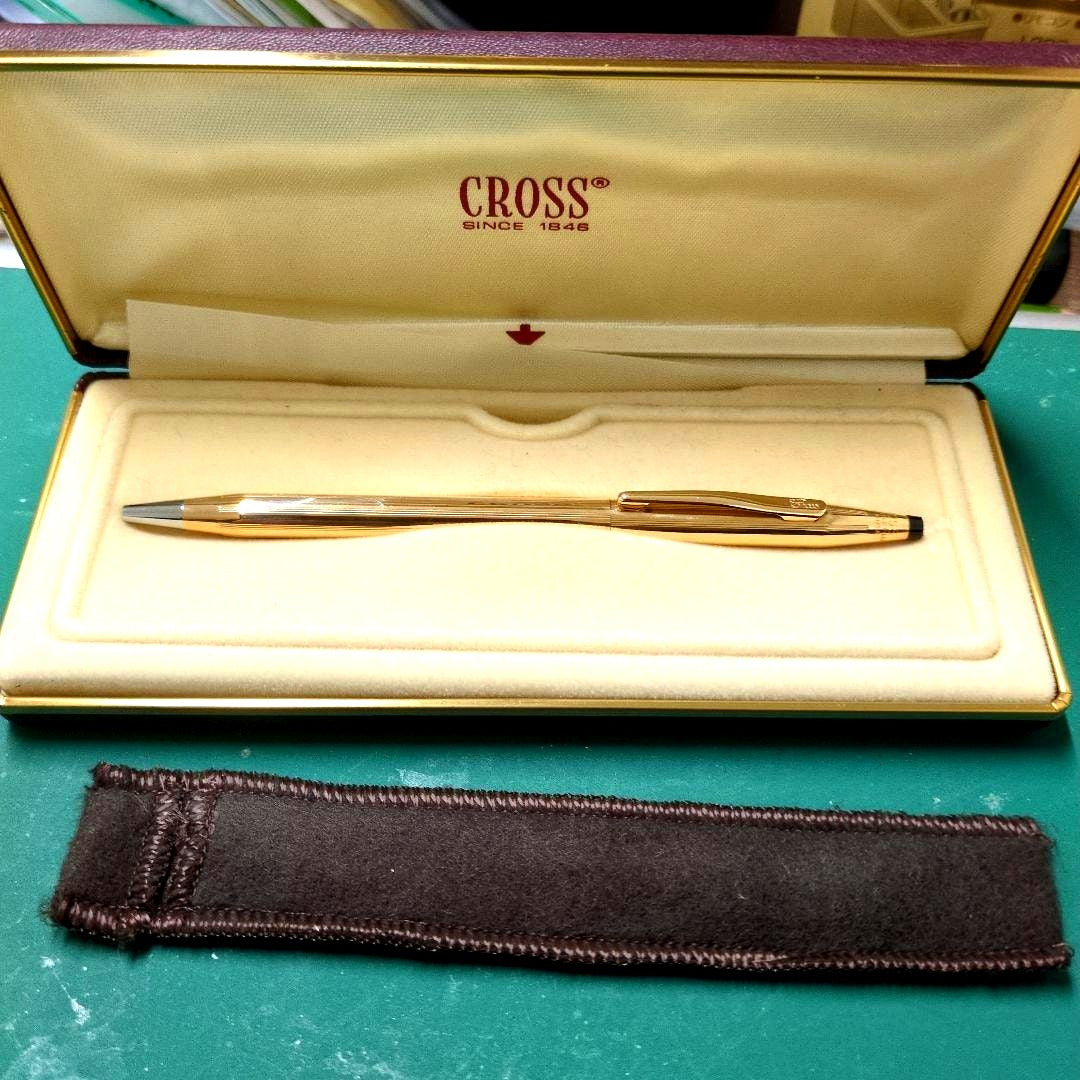 Cross 1502 14K gold filled ballpoint pen with case and fabric cover