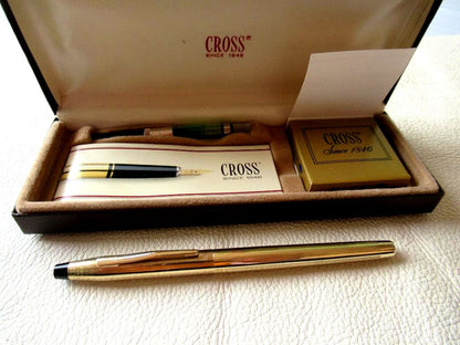 Cross Century 10K gold filled fountain pen with 14K medium nib and box vintage 1970s Japan import