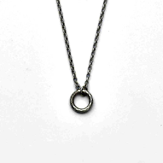 agete silver diamond necklace with a single sparkling diamond on delicate chain