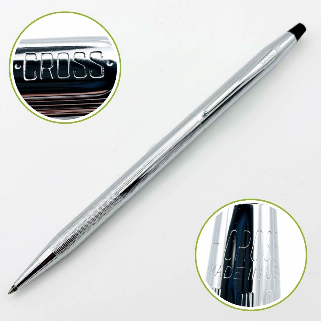 Cross Classic Century silver ballpoint pen with twist-action and chrome finish, made in the USA