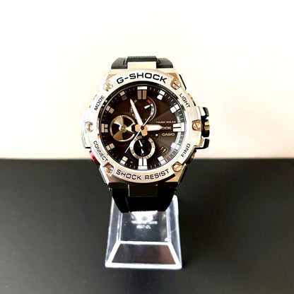 Casio G-Shock G-Steel GST-B100 large face solar watch with black band and digital-analog display, Japan import