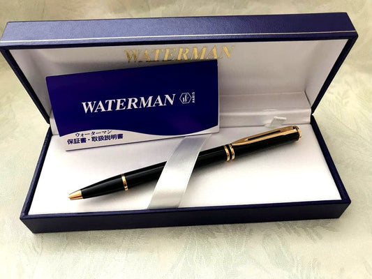 Waterman Loreal Ballpoint Pen with sleek blue barrel and silver accents measuring 14cm