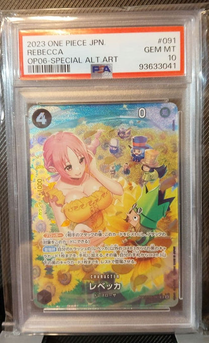 PSA 10 One Piece Rebecca SR — OP05-091 — Japanese