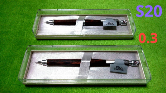 PILOT S20 mechanical pencils 0.3mm two piece wooden set with minor case scratches