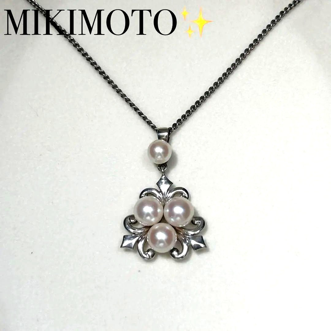 Mikimoto Akoya Pearl Necklace with 6mm pearls, 40cm length, weighing 5g, displayed on white background