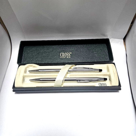 Cross Classic Century 2-piece set with lastrus chrome ballpoint pen and mechanical pencil in original case
