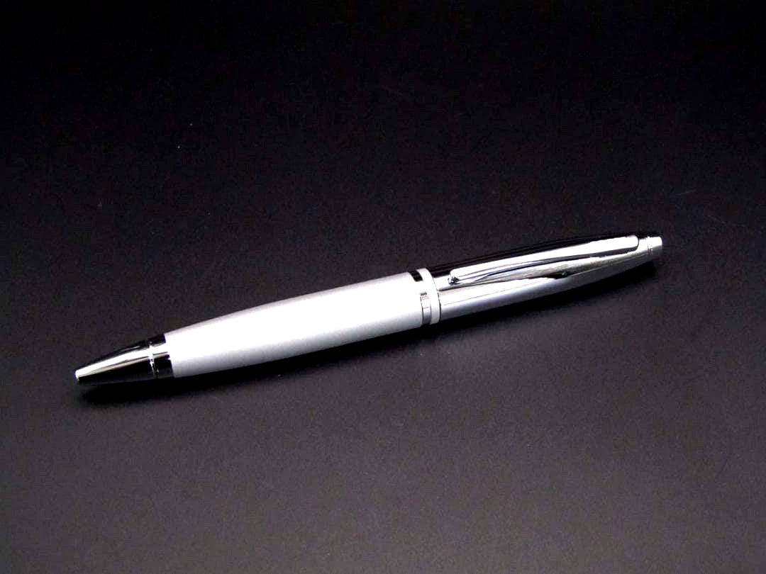 Cross Kurei AT0112-4 satin chrome oil-based ballpoint pen with twist mechanism and original box