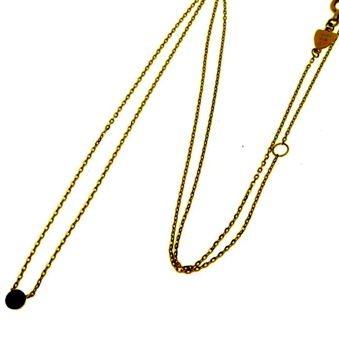 Agete K18 black diamond necklace featuring a 0.1ct black diamond pendant on a delicate chain weighing 1.5 grams
