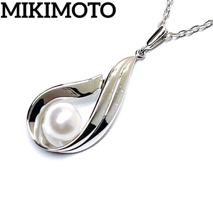 Mikimoto Pearl Necklace Pendant made of silver, 39.5 cm long, weighing 2.9 grams