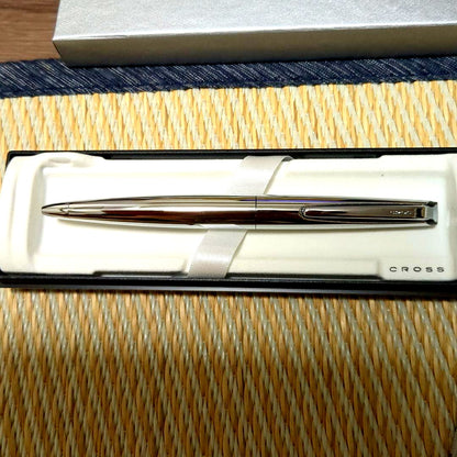 Cross Ballpoint Pen ATX in silver with dedicated case on white background