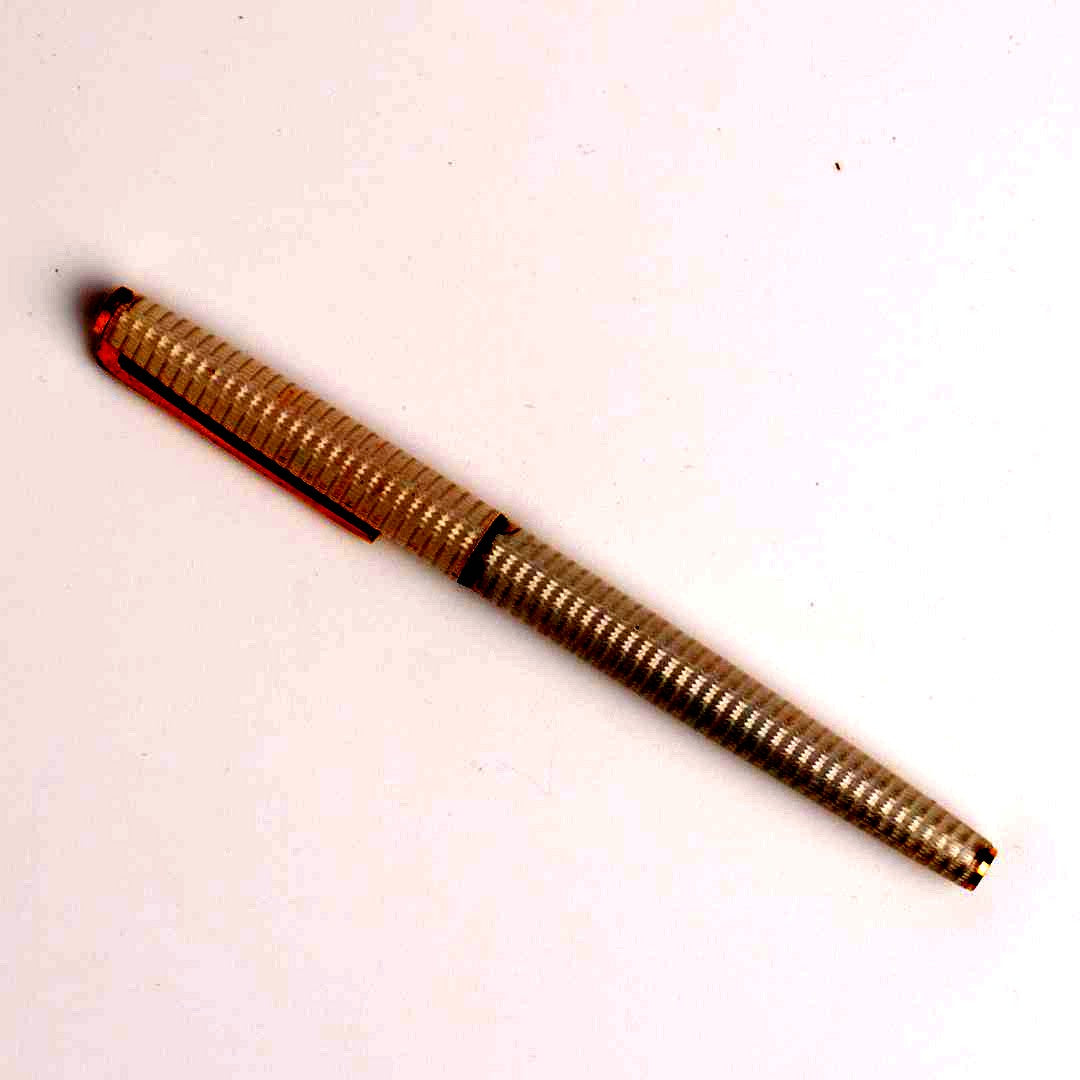 PILOT vintage 14K 585 fountain pen with silver body and gold cap and nib, 13 cm length