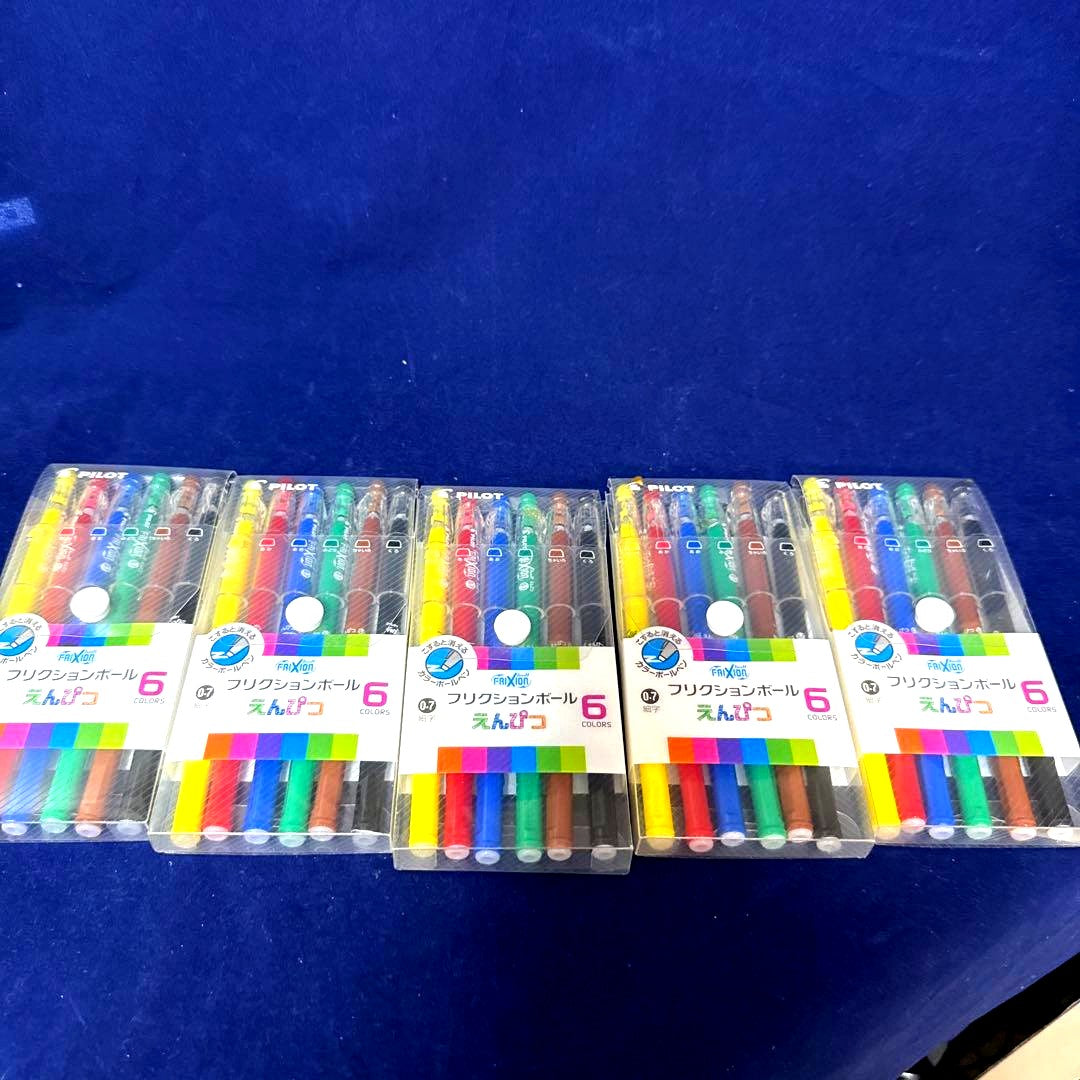 PILOT FriXion Ball 6 color set of erasable gel pens with 0.7mm tip in assorted colors