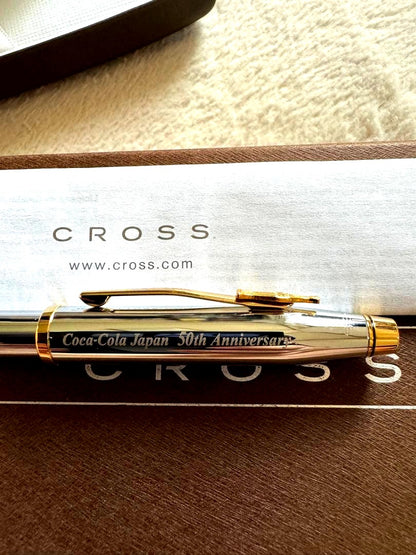 CocaCola 50th Anniversary Limited Edition Cross ballpoint pen with gold CocaCola logo clip Japan import