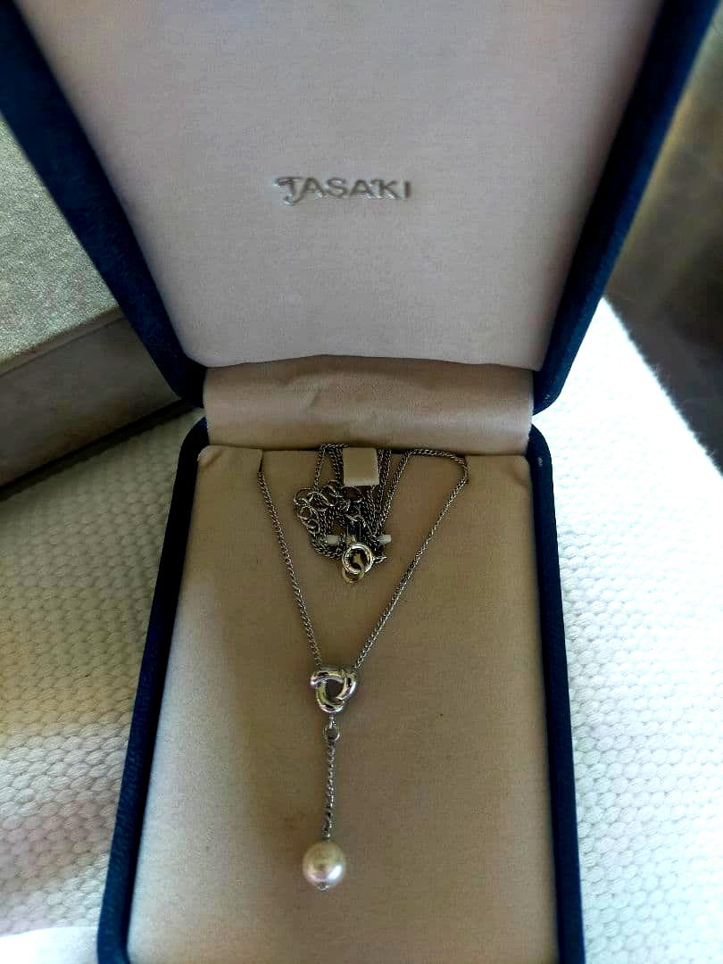 TASAKI Akoya Pearl Necklace with 6.25-6.5 mm pearls on 39-42 cm silver 925 chain