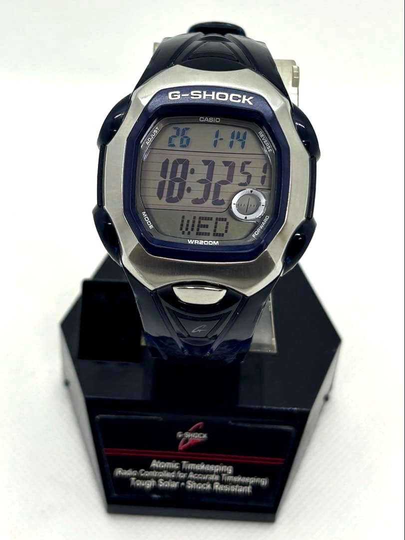 Casio G-Shock G-Lide GL-150 clear blue wristwatch with digital display and backlight