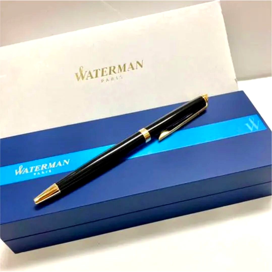 Waterman Ballpoint Pen Black and Gold with exclusive case shown