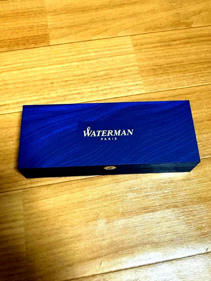 WATERMAN white ballpoint pen with sleek dedicated case on white background