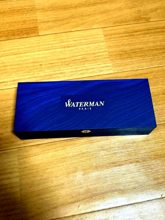 WATERMAN white ballpoint pen with sleek dedicated case on white background