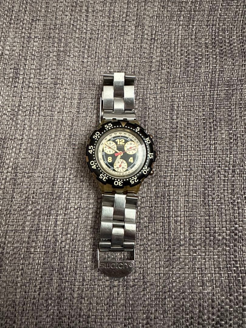 swatch Irony Black Silver Quartz Men's — Japanese