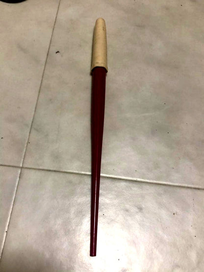 Pilot fountain pen in red color with sleek design and silver clip shown from side view
