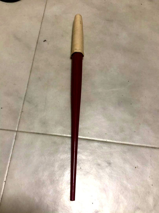 Pilot fountain pen in red color with sleek design and silver clip shown from side view