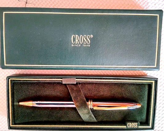 Cross mechanical ballpoint pen in deep navy with USA engraving and turned tip