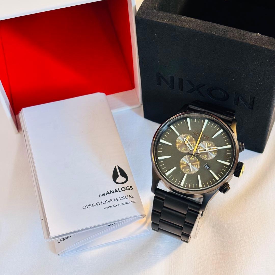NIXON The Sentry Chrono Black Quartz Men's Watch — Japanese