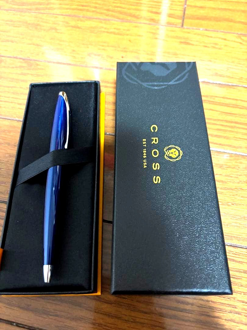 Cross navy ballpoint pen with box for storage in navy color