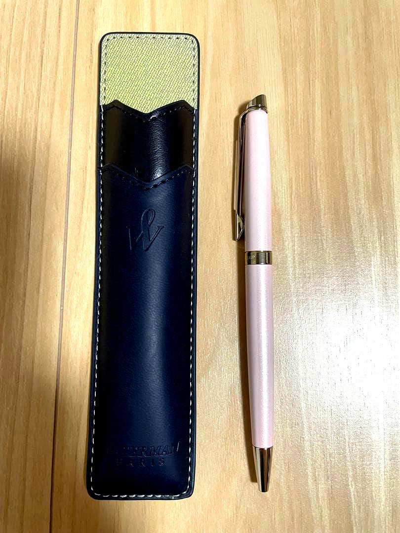 WATERMAN ballpoint pen in pink color with sleek design and silver accents