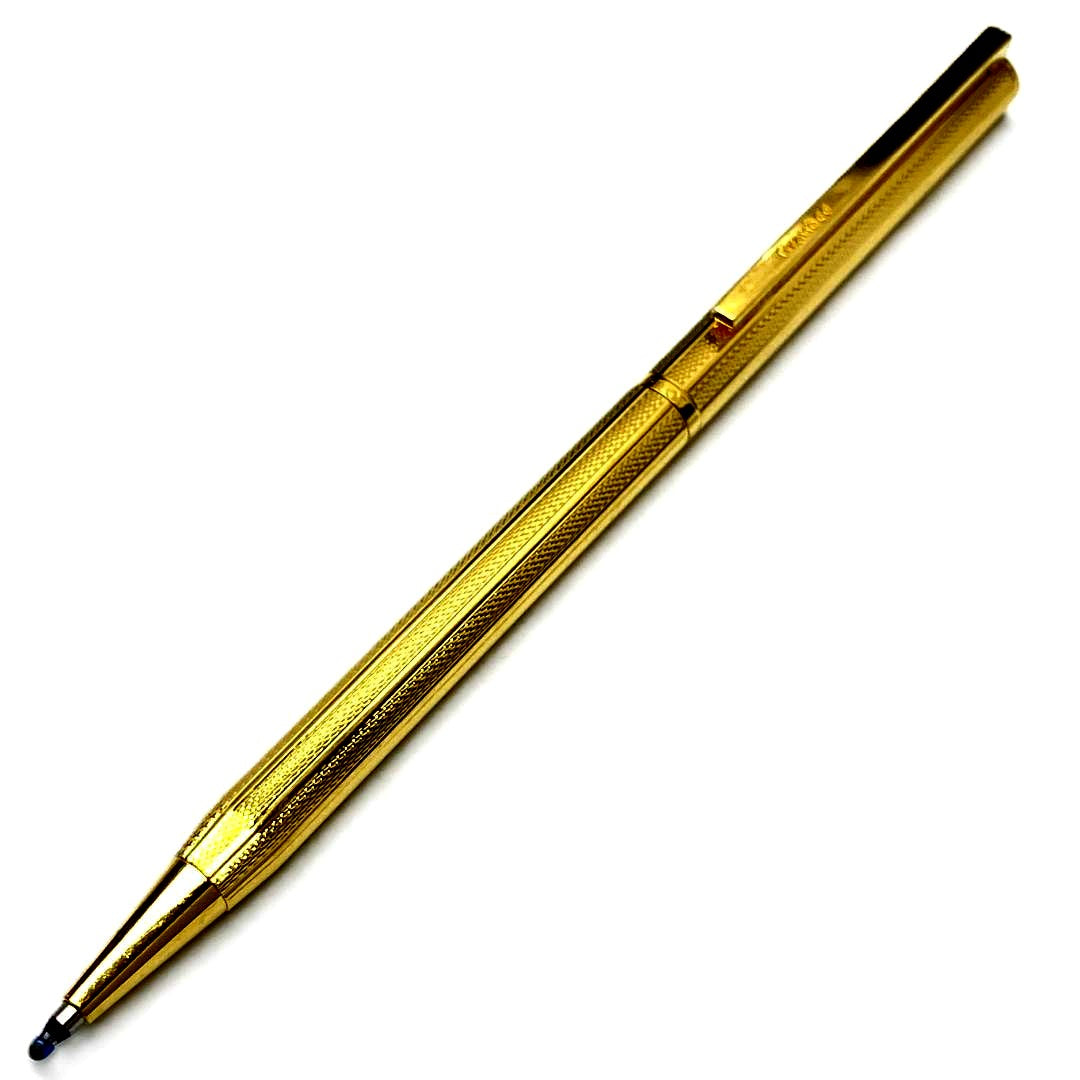 PILOT Grandee 22KGP gold ballpoint pen with black body and twist mechanism, includes refill, no visible damage