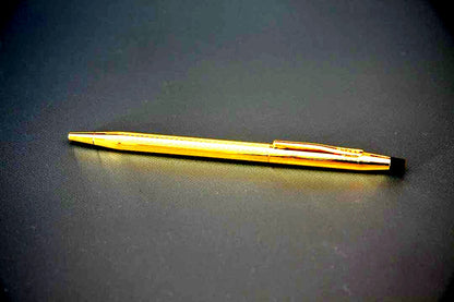 New Crossball Classic Century Gold PVD ballpoint pen in gold with black oil-based ink, unused