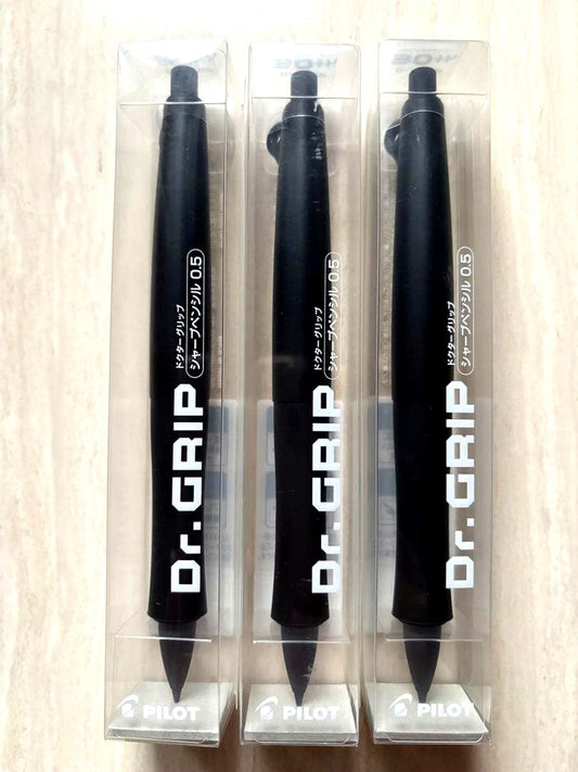 Doctor Grip 30th Anniversary Limited Edition Black Matte Mechanical Pencil set of 3 with 0.5 mm lead size