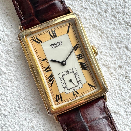SEIKO Tank Vintage Roman Sumo Quartz Men's Watch — Japanese
