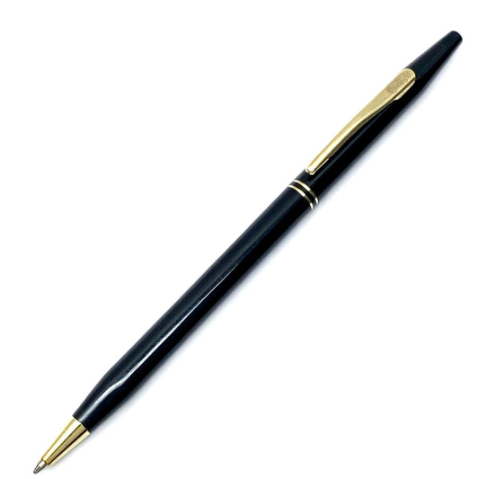 Cross Slim black ballpoint pen with twist mechanism and black ink, showing slight wear