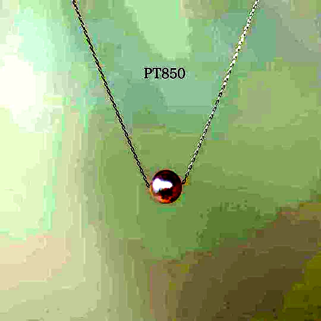 PT850 platinum chain necklace featuring approximately 7mm Akoya pearls with a 40cm length