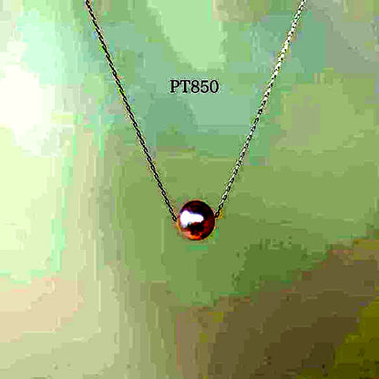 PT850 platinum chain necklace featuring approximately 7mm Akoya pearls with a 40cm length