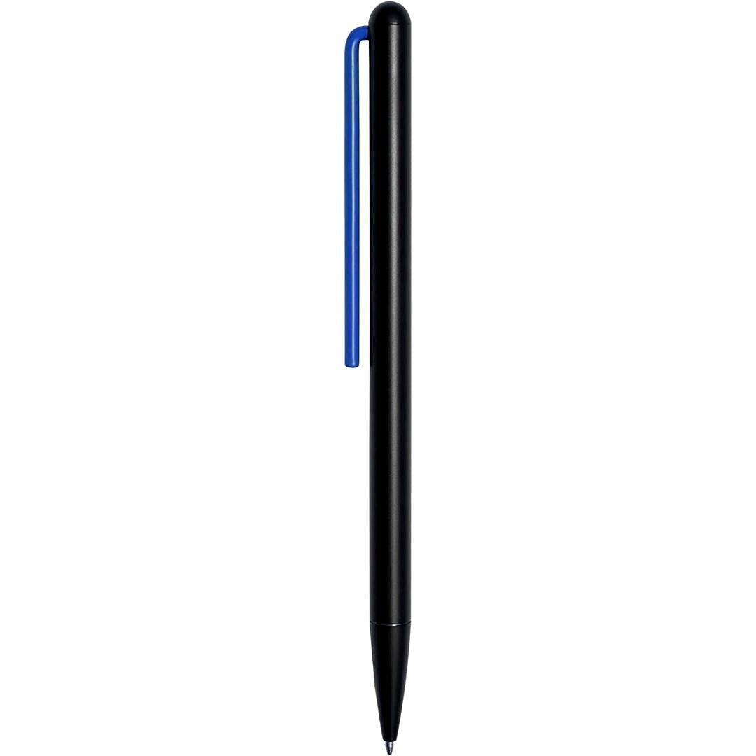 Pininfarina Segno grafeeX ballpoint pen in blue ink with matte black aluminum body and long clip