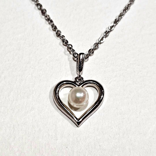 Mikimoto vintage 5mm pearl necklace with sterling silver SV925 chain length 38cm from 1970s-1980s