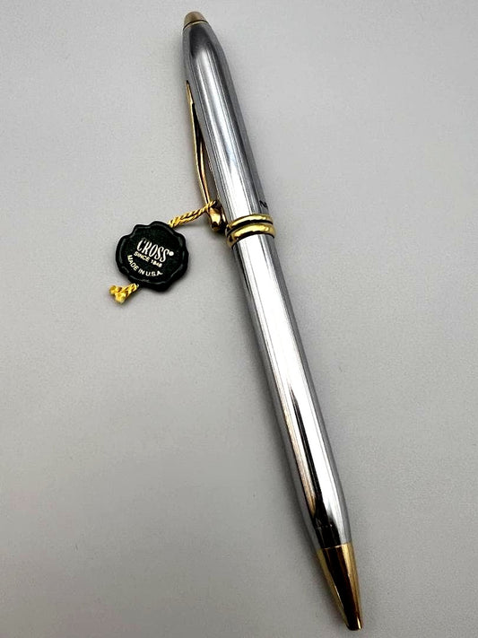 U.S. CROSS Townsend Ballpoint Pen with old logo, metallic finish, 31 grams, 14.6 cm length
