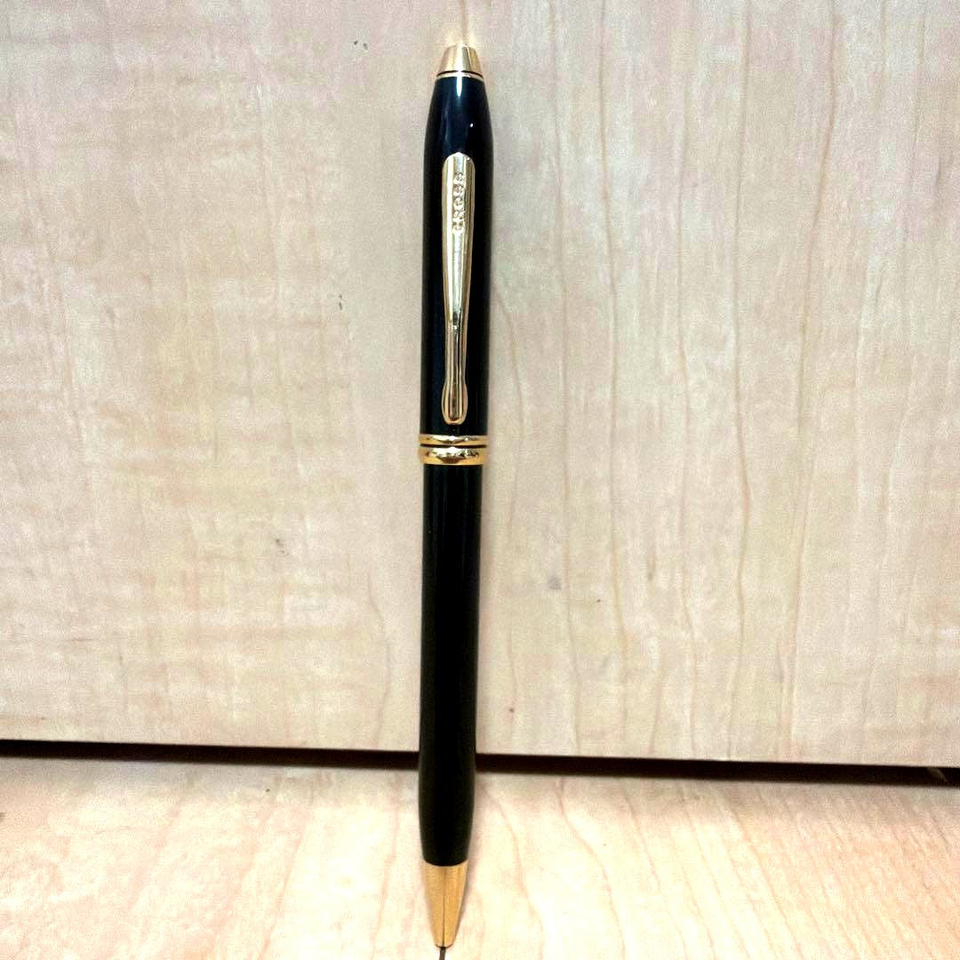 Cross Townsend ballpoint pen in black and gold with minor scratches from storage