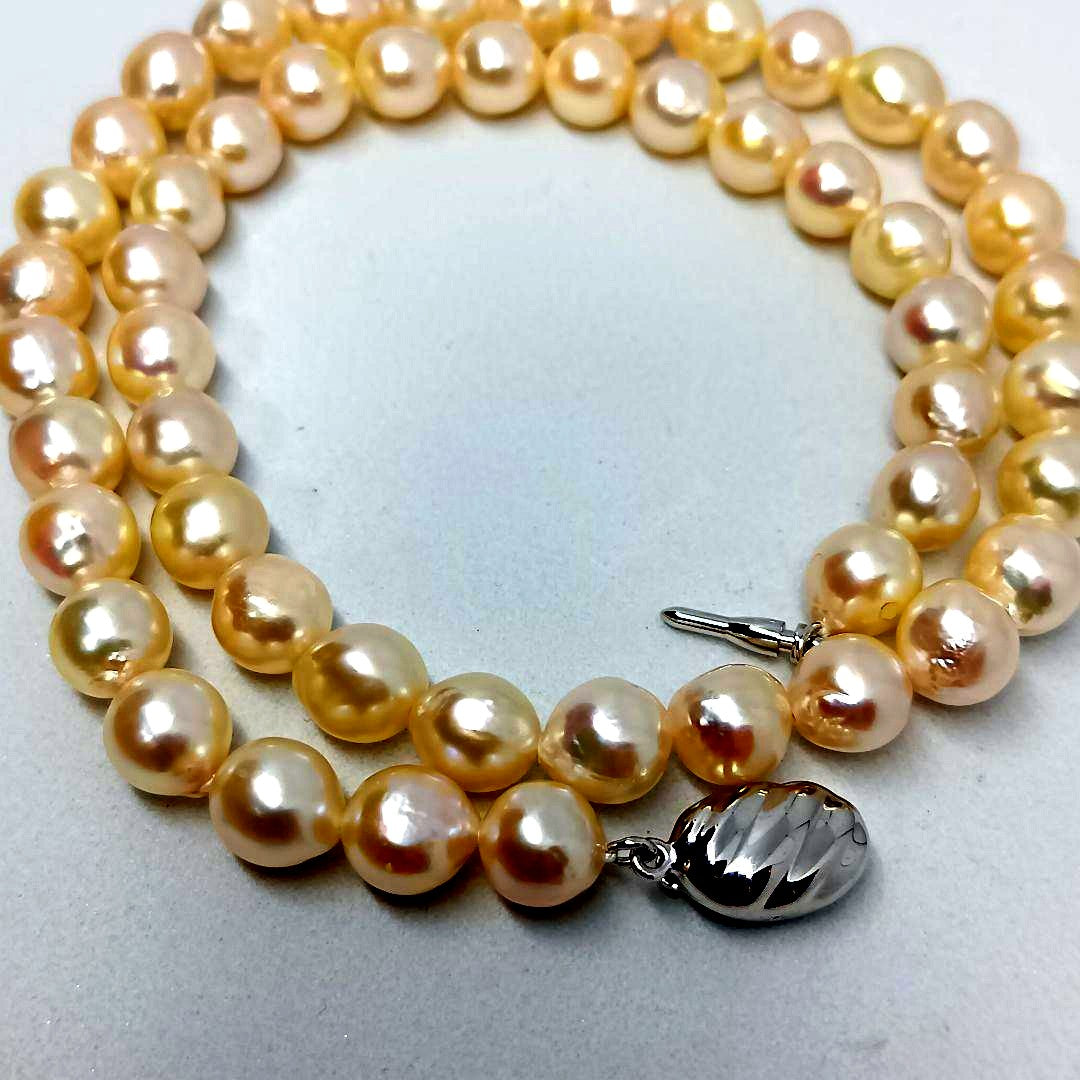 40cm Akoya pearl baroque necklace with 7mm pearls and Silver 925 stamp SILVER