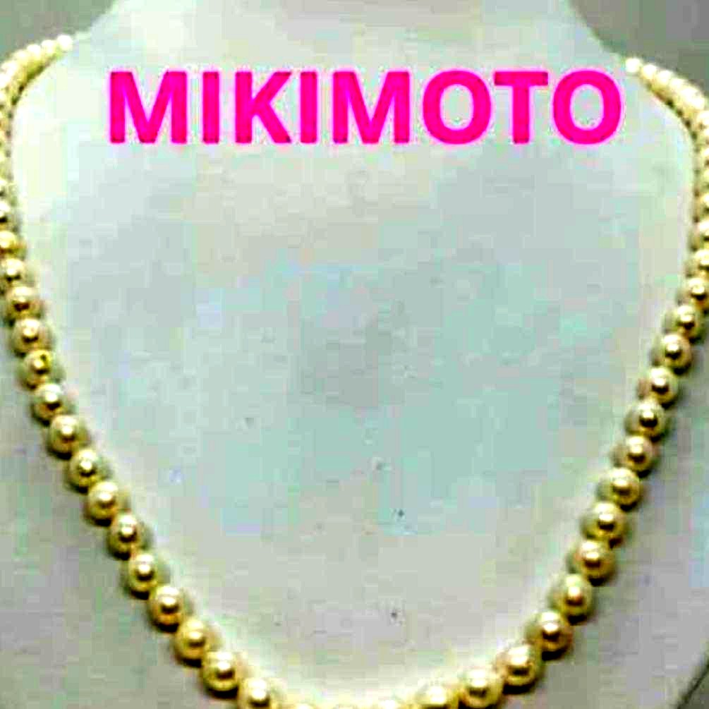 Mikimoto baroque pearl necklace with 6.6-6.8mm pearls and silver clasp, 54cm length, re-threaded in 2024