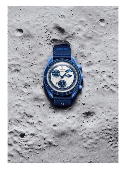 swatch Super Blue Moonphase Quartz Men's — Japanese