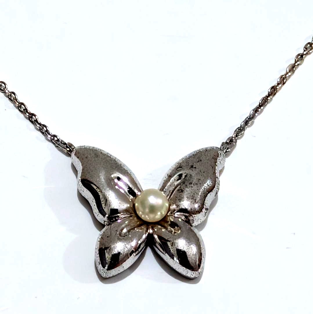 2079 Mikimoto pearl necklace with 4mm pearl on 44cm SV925 sterling silver chain and pendant
