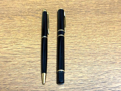 Waterman Pen and Fountain Pen Set with classic design and smooth ballpoint pen in black finish